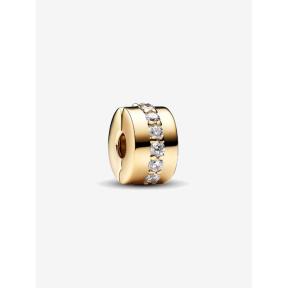 Pandora clip Silver Goldplated zirkonia front 761972C01