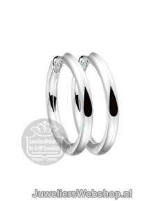 Zilveren klap creolen