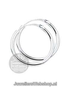 Zilveren klap creolen