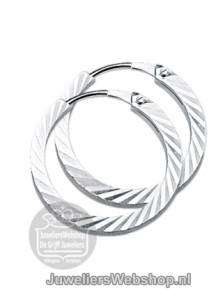 Zilveren klap creolen