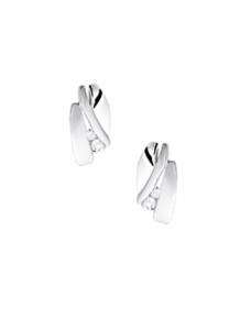 Zilveren Fantasie oorknopjes met zirkonia steentjes