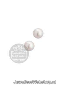 Zilveren oorknoppen met parel 5mm