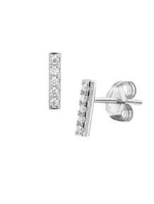 Zilveren Oorknoppen staafje Zirconia 1324562