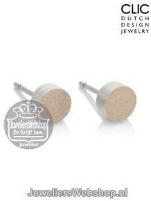 Clic Oorsteker O36G mat Goud/ Zand