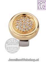 JOY de la LUZ Slide JS022 Bling Button CZ verguld zilver