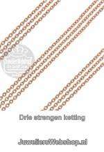 Quoins QK-ER2 ketting rosekleurig 3mm 90cm