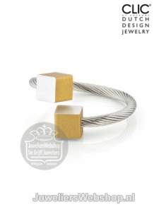 clic R4G ring goudkleur kubusjes