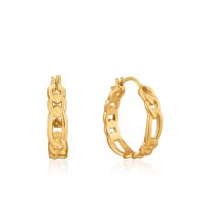 Ania Haie E021-04G Chain Reaction Hoop Earrings Verguld