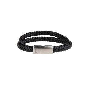 Aze Jewels Double Flat String Black Armband 19,5 cm AZ-BL008-A-195