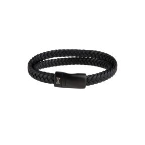 Aze Jewels Double Flat String Black-On-Black Armband 21 cm AZ-BL008-C-210