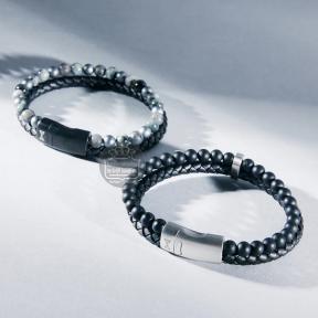 Aze Jewels Combi String Triver Black Grey Armband AZ-BL018-A-195