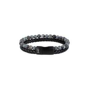Aze Jewels Combi String Triver Black Grey Armband AZ-BL018-A-195