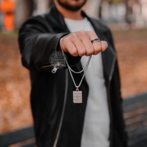 Aze Jewels Necklace Square Identity- Inox AZ-NL004-A-070