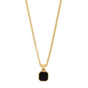 Aze Jewels Necklace Rolo Onyx Rocks - Collier 50+10cm AZ-NL010-C-060 Verguld