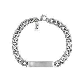 Aze Jewels Gourmette Eight Satin Identity - Inox Armband 21cm AZ-BM010-A-210