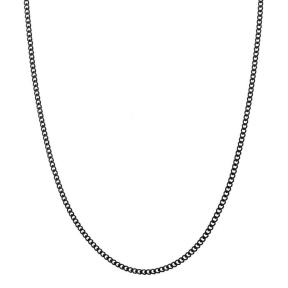 Aze Jewels Necklace Gourmette Three Noir AZ-NL016-B-060