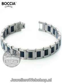 Boccia 0334-01 armband heren titanium