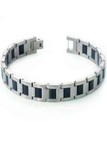 boccia heren armband 0334-01 titanium met rubber