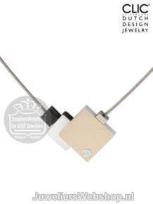Clic Collier C145G zwart grijs goud