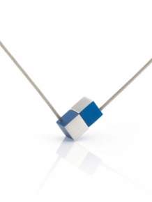 Clic collier staaldraad met aluminium blauw