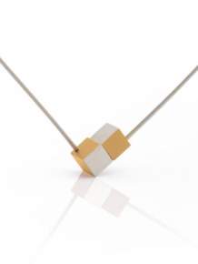 Clic collier staaldraad met aluminium geel