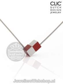C205R Clic Collier Rood Kubus