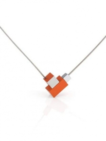 Clic collier staaldraad met aluminium hangers oranje