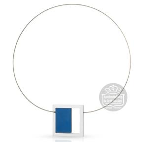 Clic C284B collier staaldraad met aluminium blauw