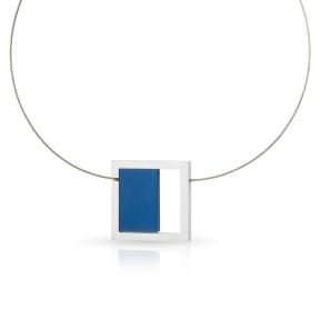 Clic C284B collier staaldraad met aluminium blauw