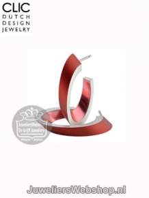 clic creolen O21R ovaal rood