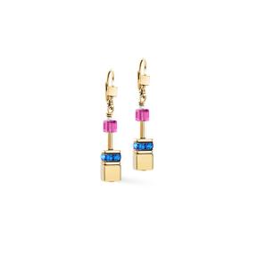 Coeur de Lion Oorbellen 3015/20-1535 Blauw Roze Goldplated