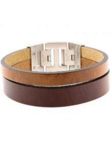 Dacaya F120320 armband twee kleuren bruin