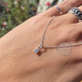 Zilveren diamanten Hanger met lab grown diamant