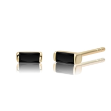 Sparkling Jewels Baguette Studs verguld Black Flame EAG08-CZ02