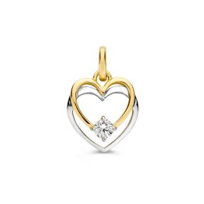 Excellent Jewelry Hanger HB428227 bicolor hart zirkonia