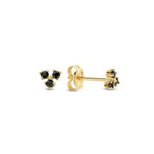 Jackie Gold Miro Triangle Onyx Studs JKE23.012