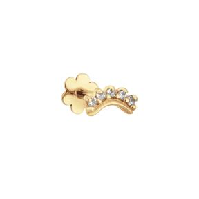 Jackie Gold Curve White Topaz Piercing JKP24.431