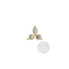 Jackie Gold Triangle White Topaz Piercing JKP24.433