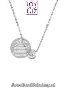 Joy de la Luz Si-CZ initials ketting met hanger zirconia