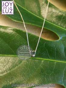 Minioro Yi-001-Heart gouden initials ketting 42cm met hartje en briljant