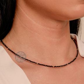 sparkling jewels Essential Beaded Necklace 2MM Onyx NLK04G-G07