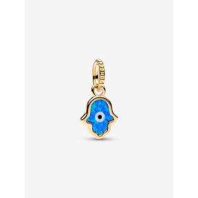 Pandora bedel Silver Opalescent Blauwe Hamsa Hand Charm 762699C01