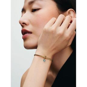 Pandora bedel Silver Goldplated Oneindigheidscirkel blauw Charm 763462C03