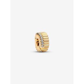 Pandora clip Silver Goldplated Geribbeld 764078C01