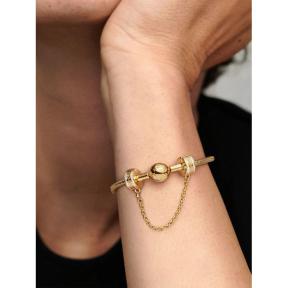 Pandora Veiligheidsketting Silver Goldplated Logo 768642C01