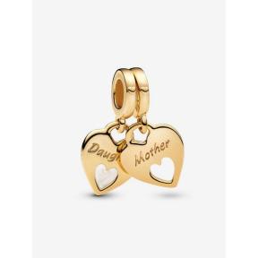 Pandora bedel goldplated dubbel hart charm 769187C01
