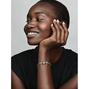 Pandora Veiligheidsketting Silver Triple Blue Stone 791688C01