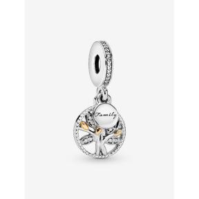 Pandora bedel bicolor Sparkling Stamboom Charm 791728CZ