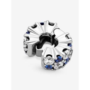 Pandora clip Silver Clear & Blue Sparkling 799171C01
