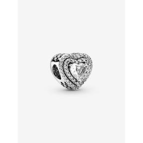 Pandora Silver Sparkling Levelled Hearts bedel 799218C01